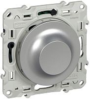 Светорегулятор поворотно-нажимной Schneider Electric Odace 4-400Вт алюминий картинка